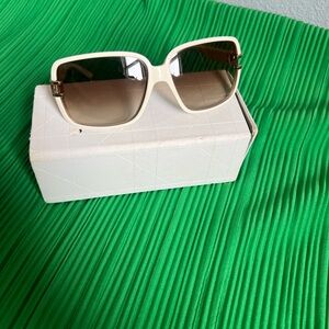 Dior Cream Frame Sunglasses with Brown Gradient Lenses